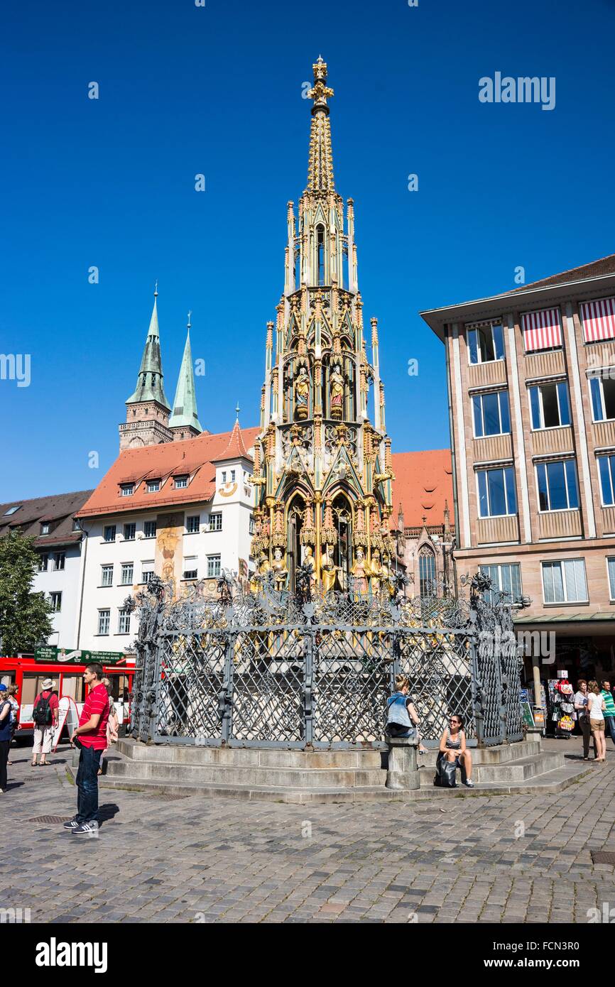 Schöner Brunnen,beautiful fountain,Nuremberg, Germany Stock Photo Alamy