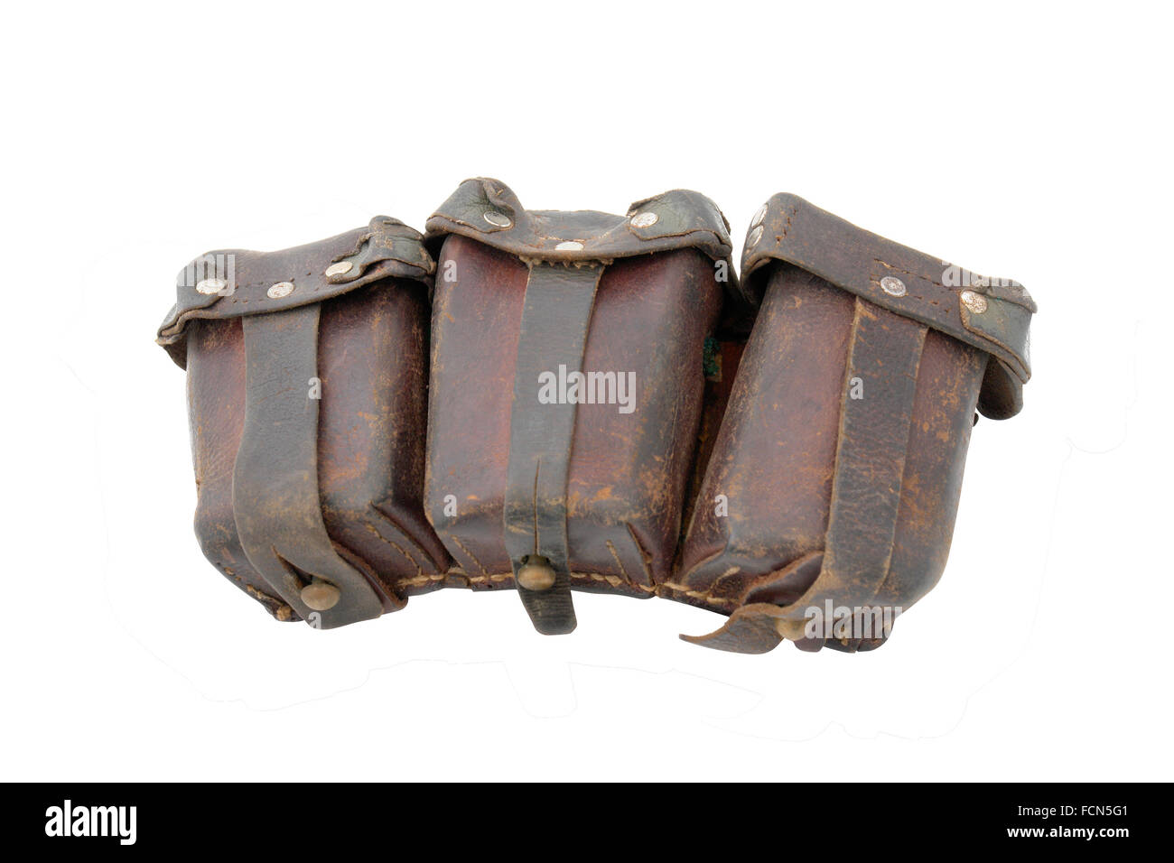 Cartridge pouch (ammunition bag) to German Mauser rifle (period the WW2). Germany. Stock Photo