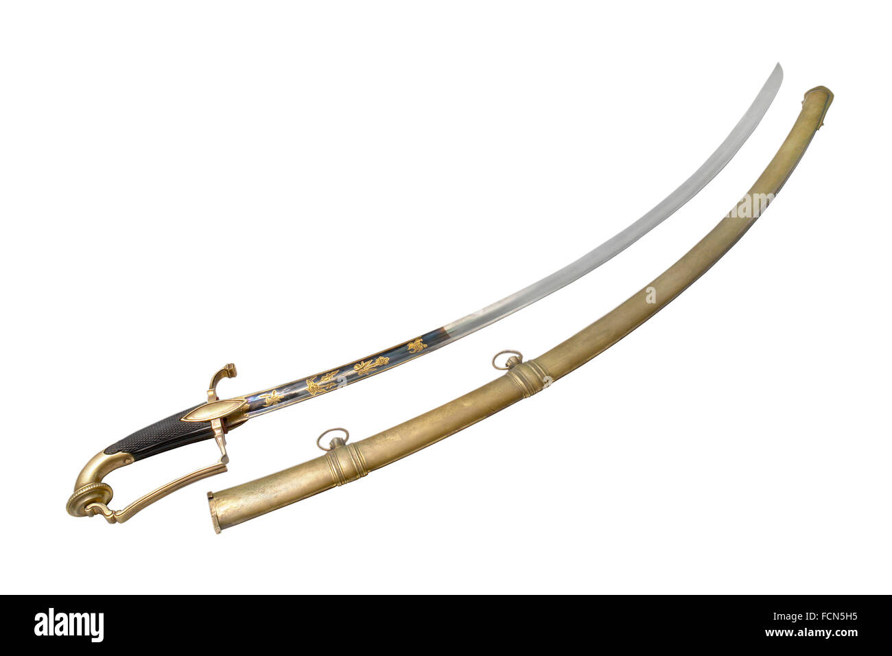 French general saber from Napoleonic Wars period (the end of 18th and the begging of the 19th century). Stock Photo
