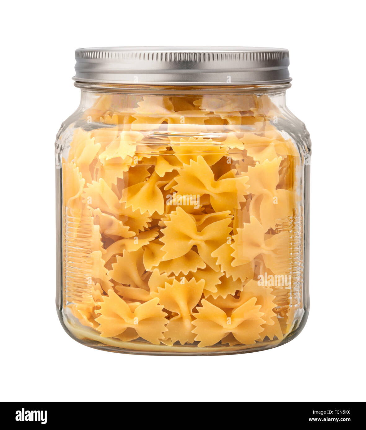 Farfalle Bow Tie Pasta in a Glass Jar Stock Photo
