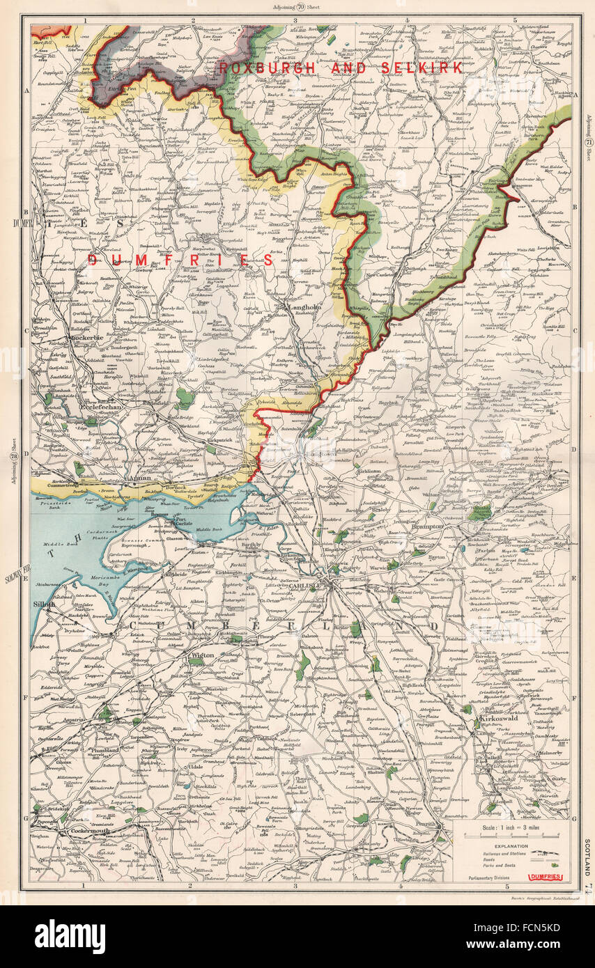 SOLWAY FIRTH:Scotland Cumberland Dumfries Roxburgh.Constituencies.BACON ...