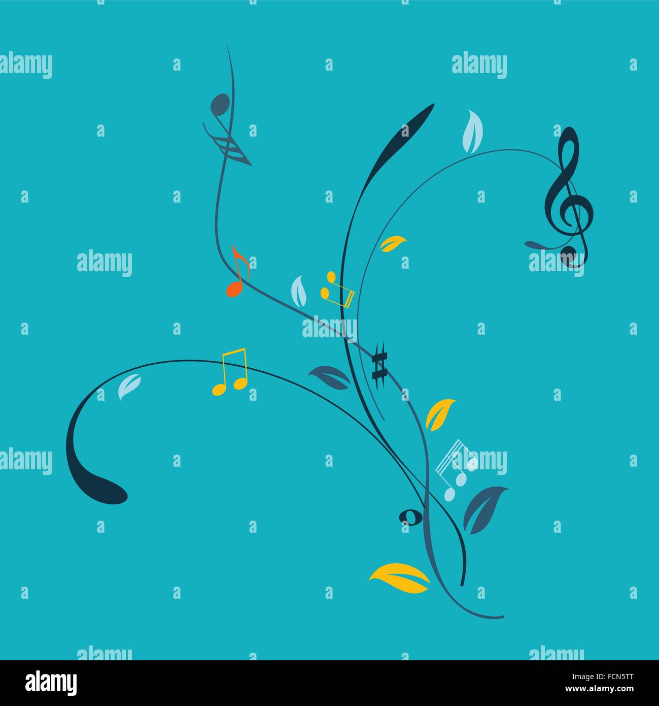 Musical note flower Stock Vector Images - Alamy