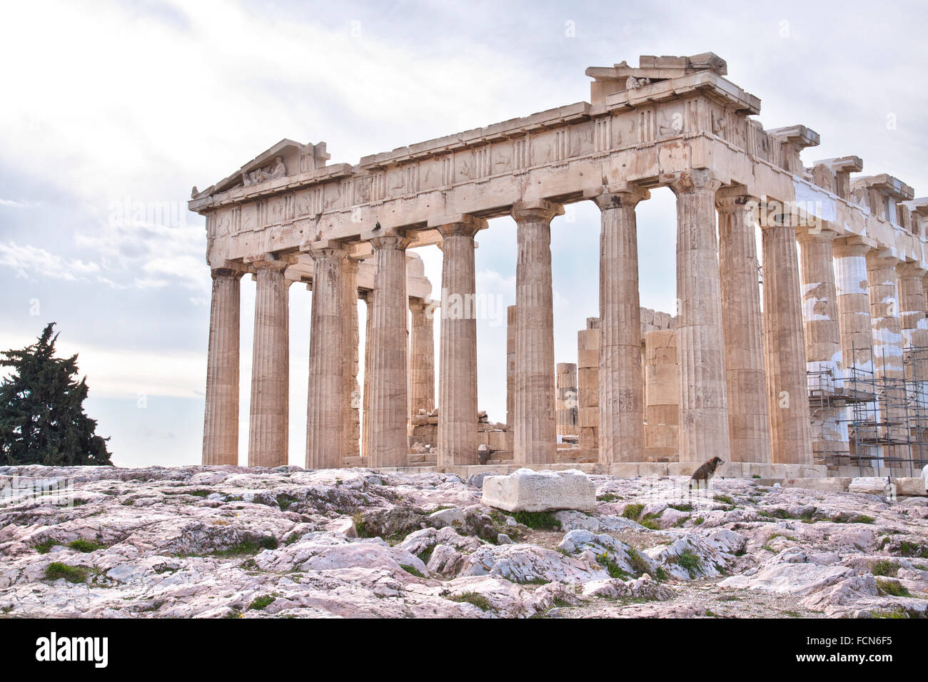 The Parthenon is a former temple on the Athenian Acropolis, Greece. Stock Photo