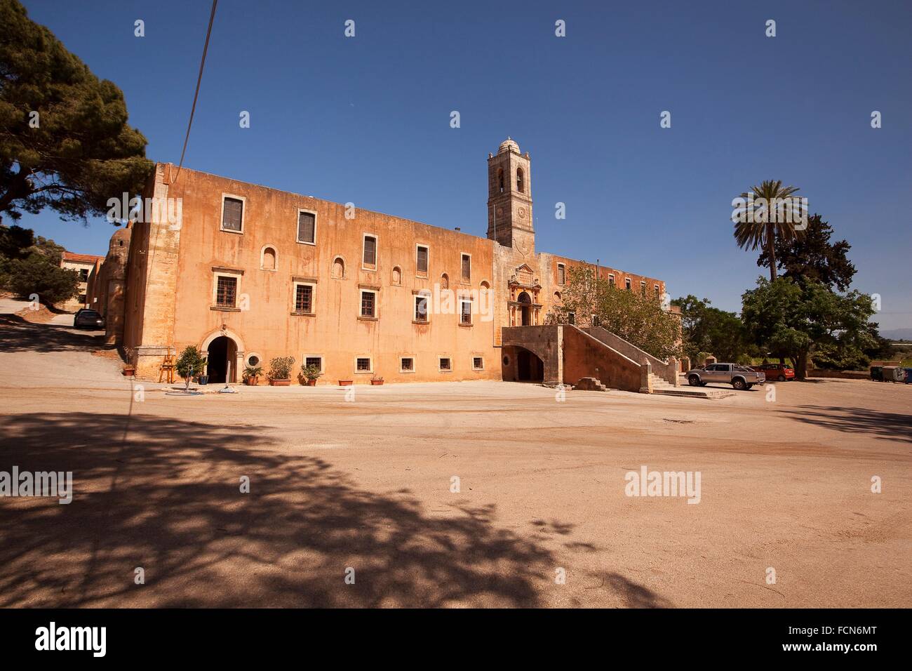 Agia Triada Monastery from the distance, Akrotiri Peninsula, Crete