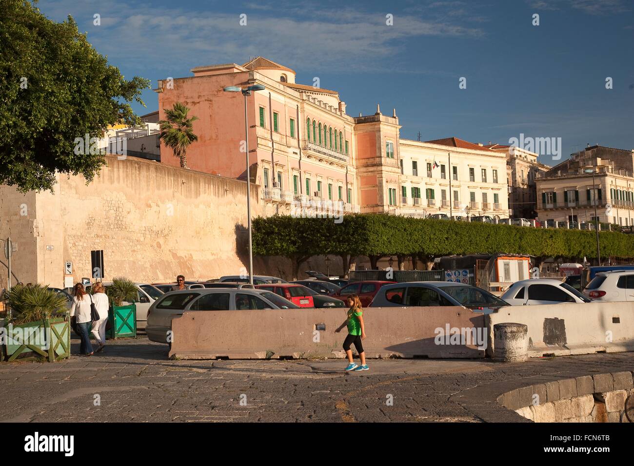 Waterfront buildings at the historic center, Ortigia, Syracuse, Sicily