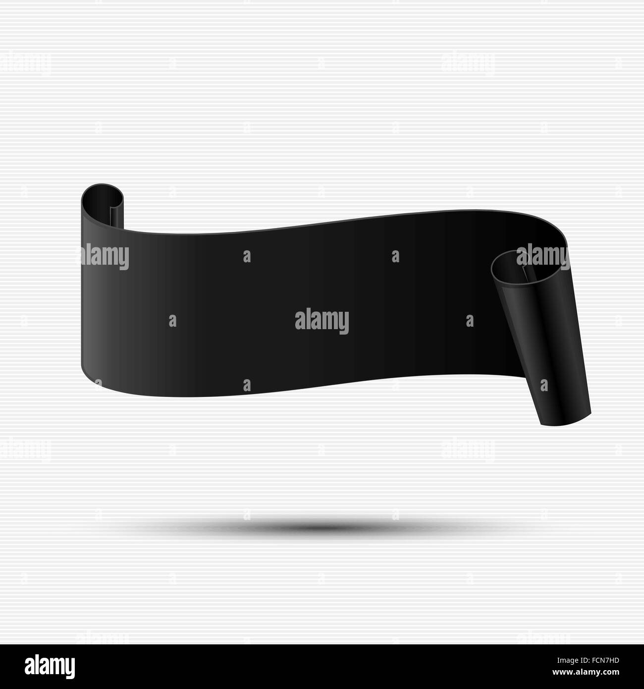 Abstract black curved paper banner for your design Stock Vector