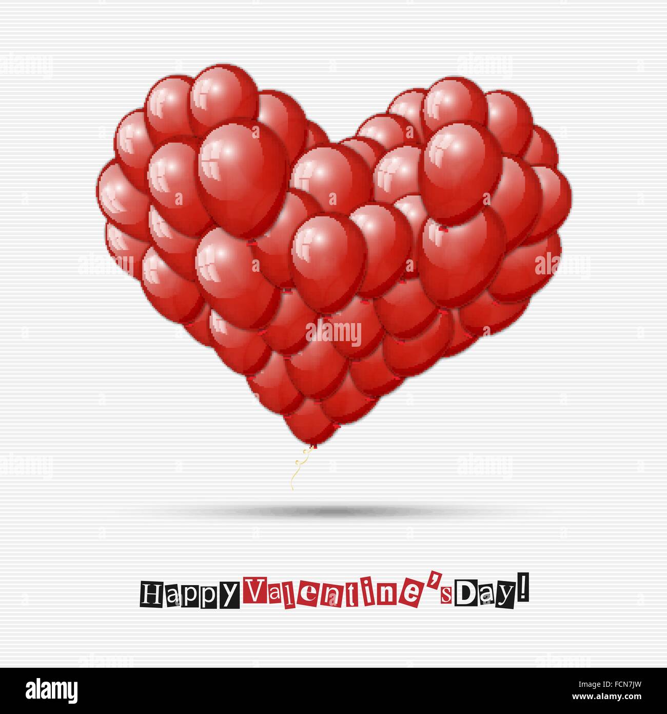 Valentine's Day abstract heart made of red balloons for your design ...