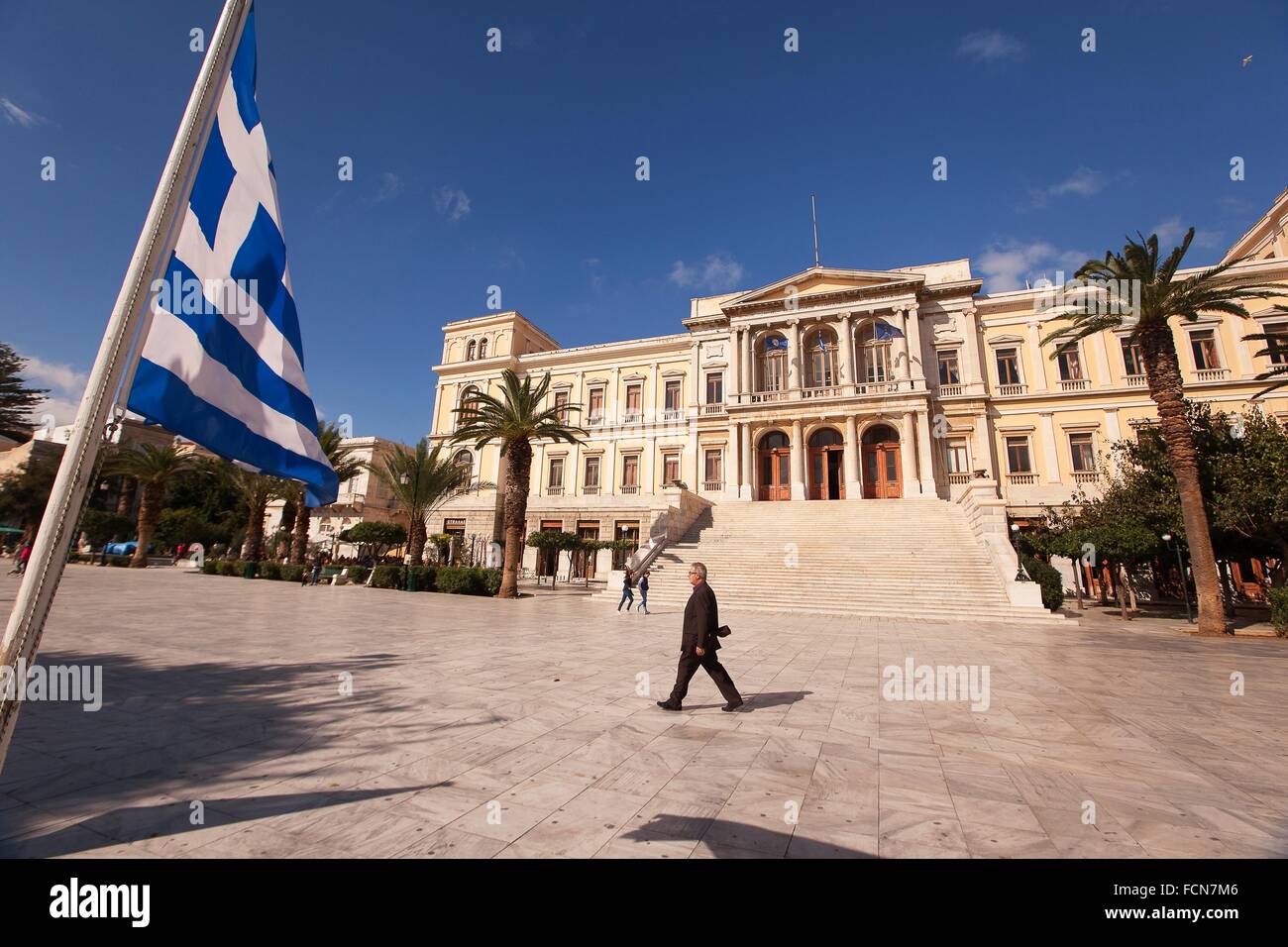 Hermoupolis city hall hi-res stock photography and images - Alamy