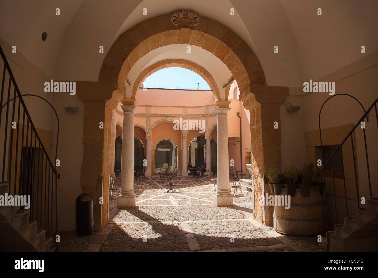 Entrance of an old house used as a touristic restaurant, Marsala
