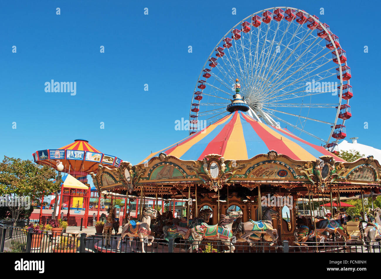 Navy pier chicago carousel hi-res stock photography and images - Alamy