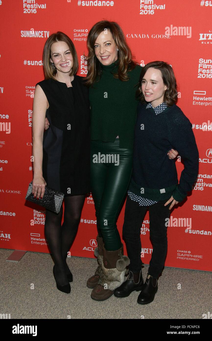 Park City, UT, USA. 23rd Jan, 2016. Tammy Blanchard, Allison Janney, Ellen  Page at arrivals for TALLULAH Premiere at Sundance Film Festival 2016, The  Eccles Center for the Performing Arts, Park City,