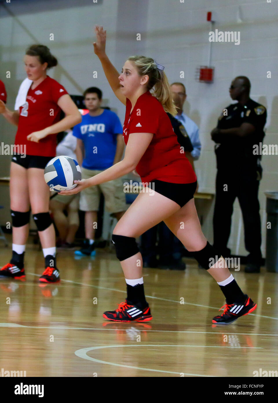 New Orleans Louisiana, USA. 7th Oct, 2014. A Nicholls player sets to