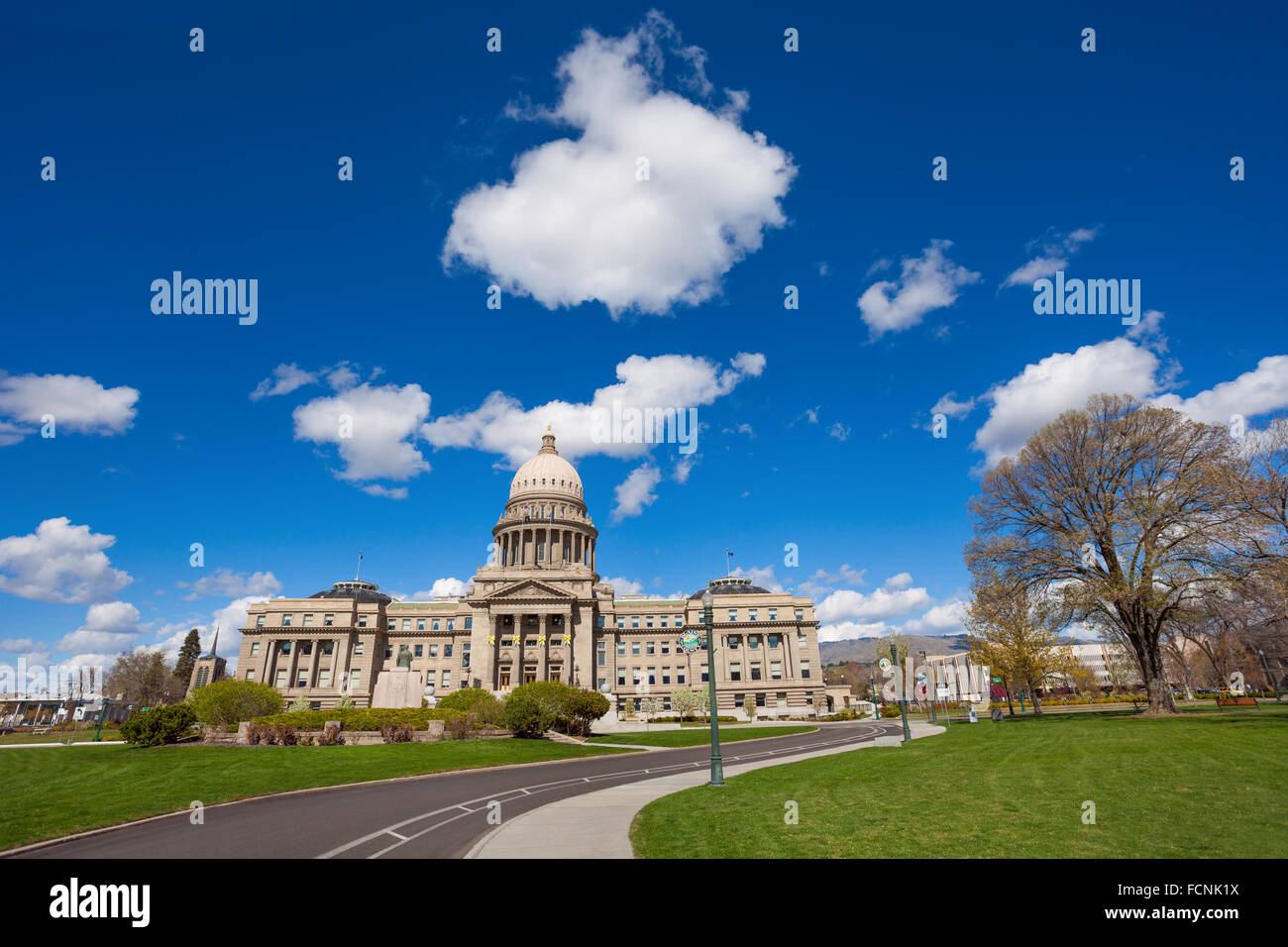 Boise Capitol building over blue sky Stock Photo Alamy