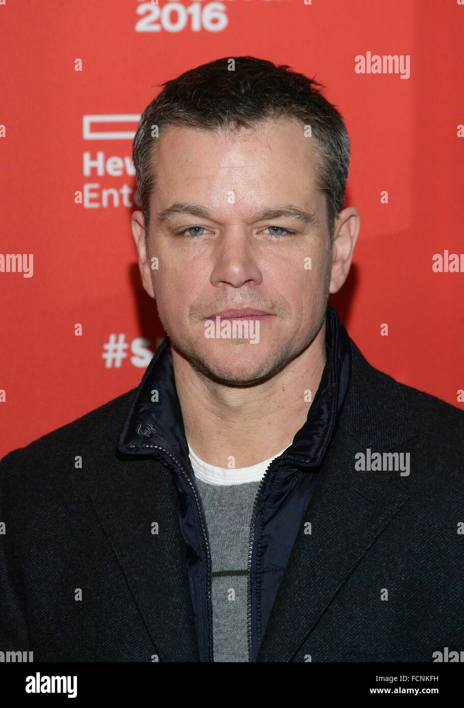 Park City, UT, USA. 23rd Jan, 2016. Matt Damon at arrivals for MANCHESTER BY THE SEA Premiere at Sundance Film Festival 2016, The Eccles Center for the Performing Arts, Park City, UT January 23, 2016. © James Atoa/Everett Collection/Alamy Live News Stock Photo