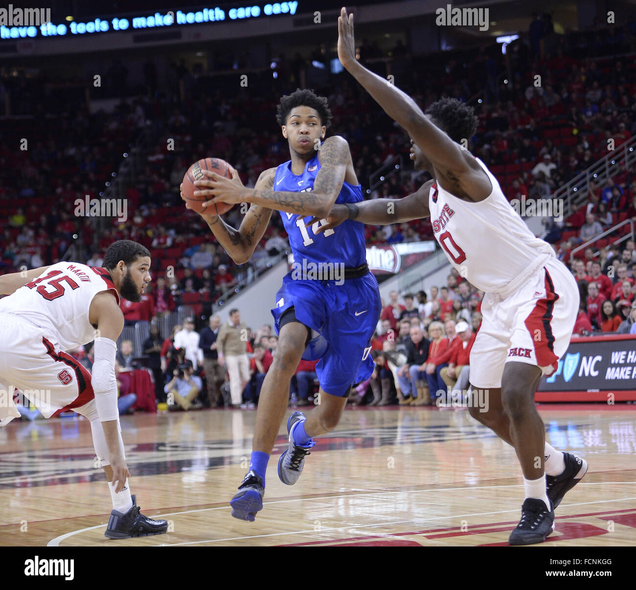 Raleigh, North Carolina, US. 23rd Jan, 2016. BRANDON INGRAM (14) of