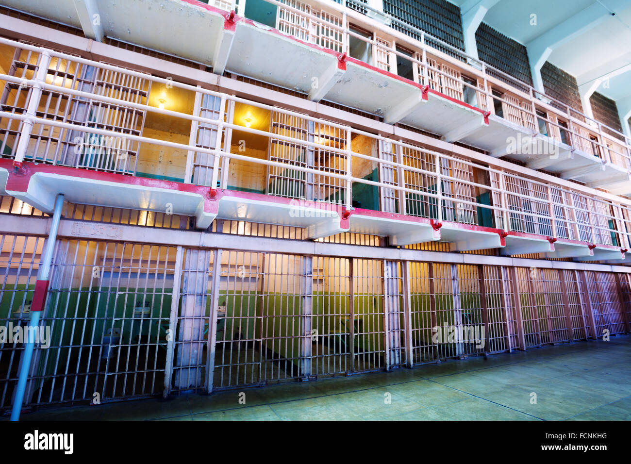 Many cells rows in typical American prison Stock Photo Alamy