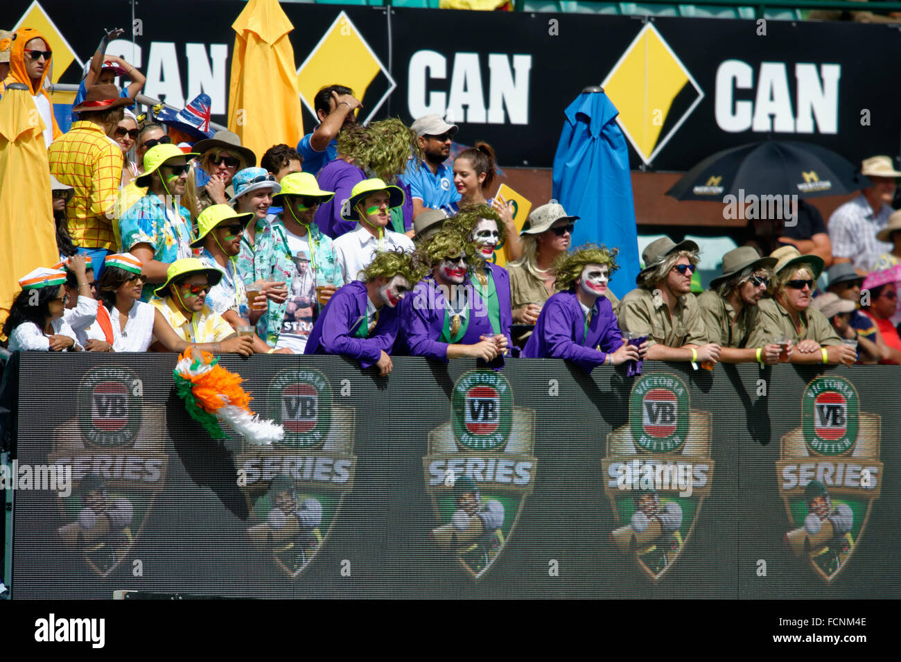 Sydney, Australia. 23rd Jan, 2016. Cricket fans dressed in costume at the Sydney Cricket Ground for One Day International between Australia and India at the Sydney Cricket Ground in Sydney. © Action Plus Sports/Alamy Live News Stock Photo