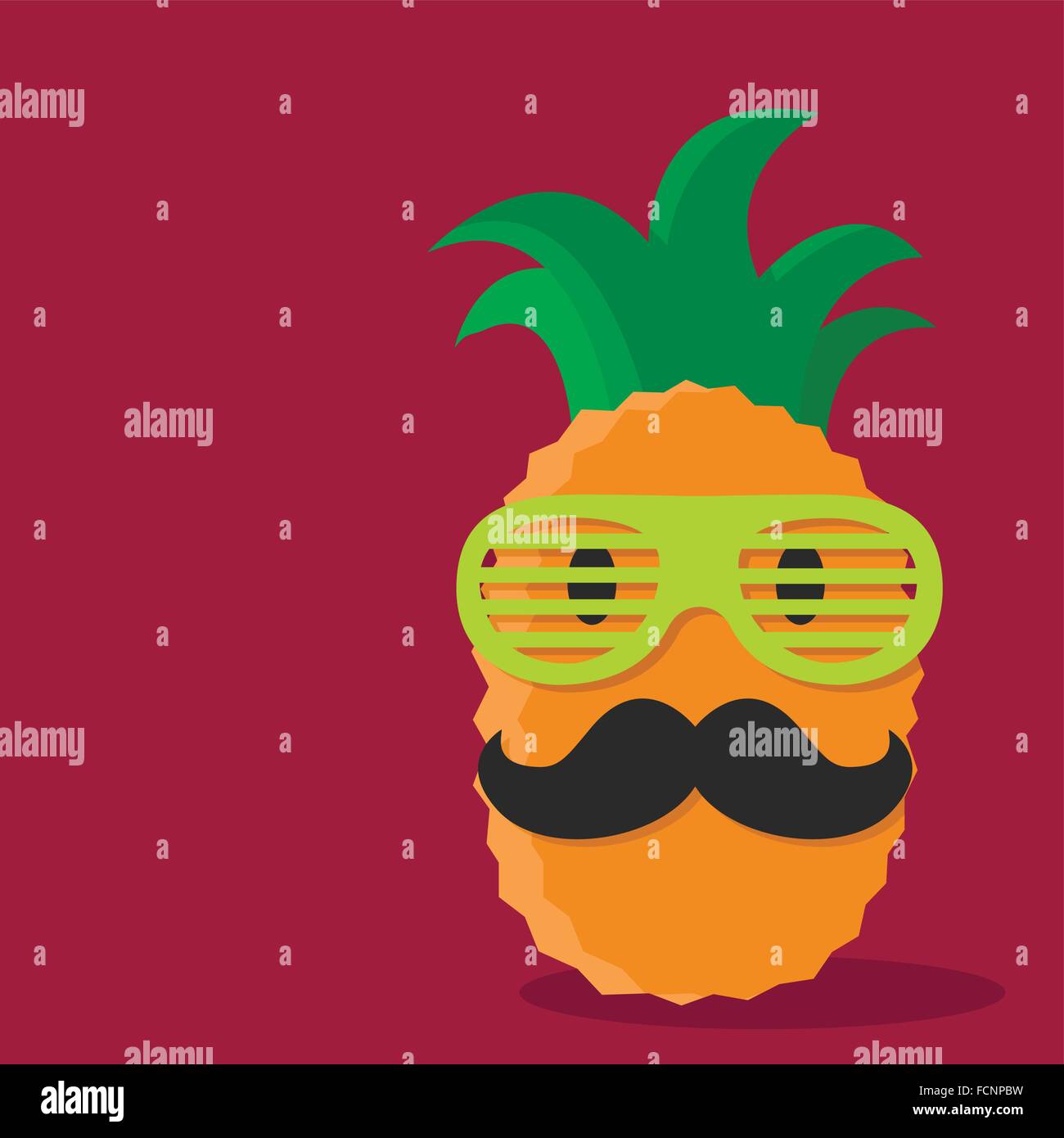 Happy pineapple character in Stock Vector Images - Alamy