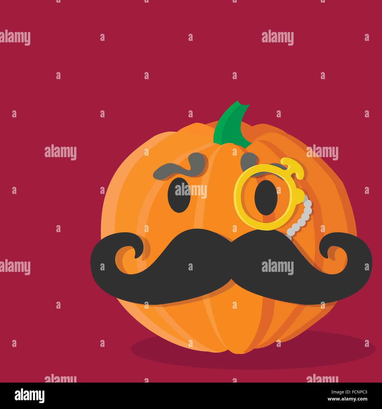 cartoon pumpkin mustache aristocrat Stock Vector Image &amp; Art - Alamy