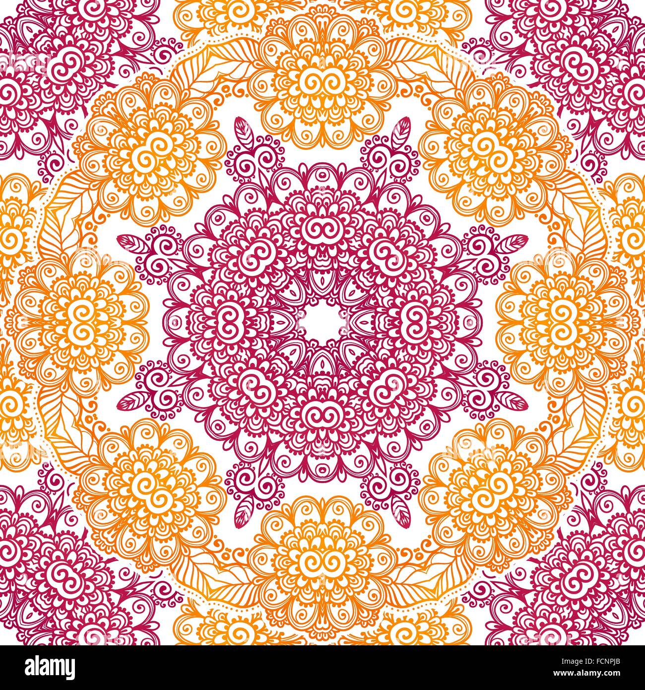 Pink and orange floral seamless pattern tile Stock Vector Image & Art ...