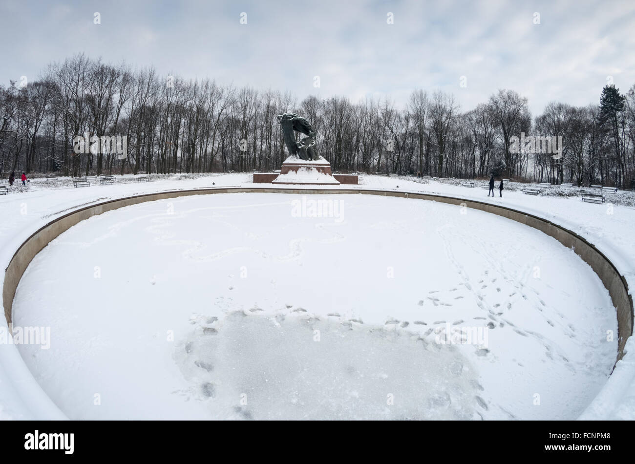 Monument to Frederic Chopin in winter, Łazienki Królewskie (Royal Lazienki Park), Warsaw, Poland Stock Photo