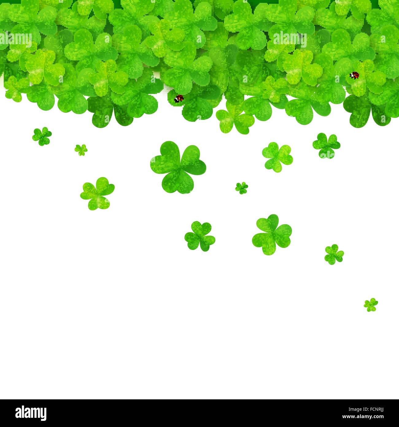 Vector green falling clovers on white background Stock Vector Image ...