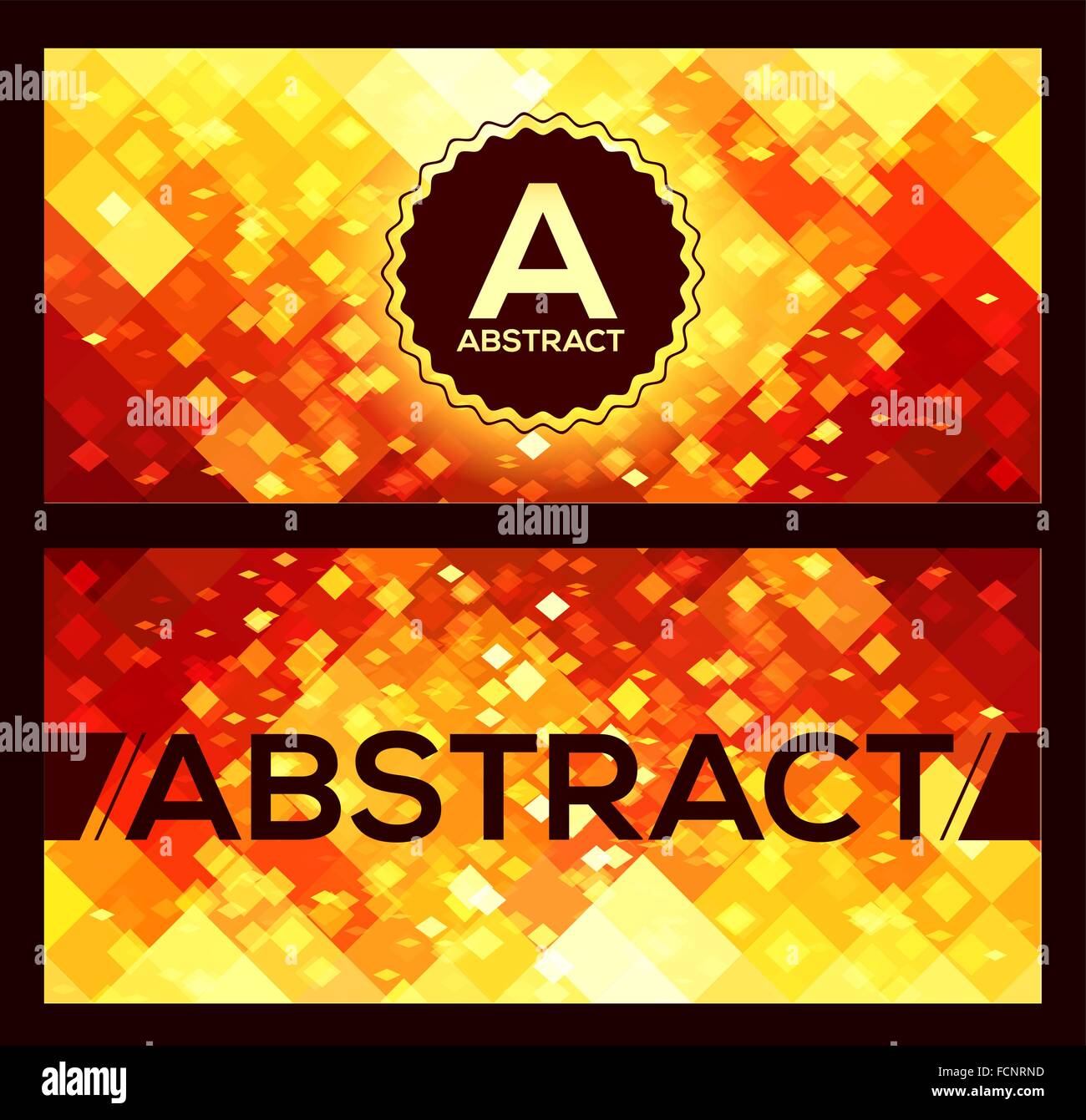 Vector flyers templates with orange abstract geometry background Stock ...