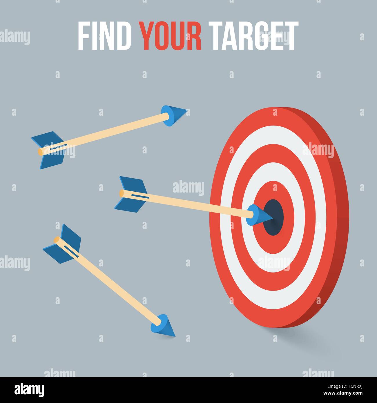 Vector target concept in flat axonometric style Stock Vector