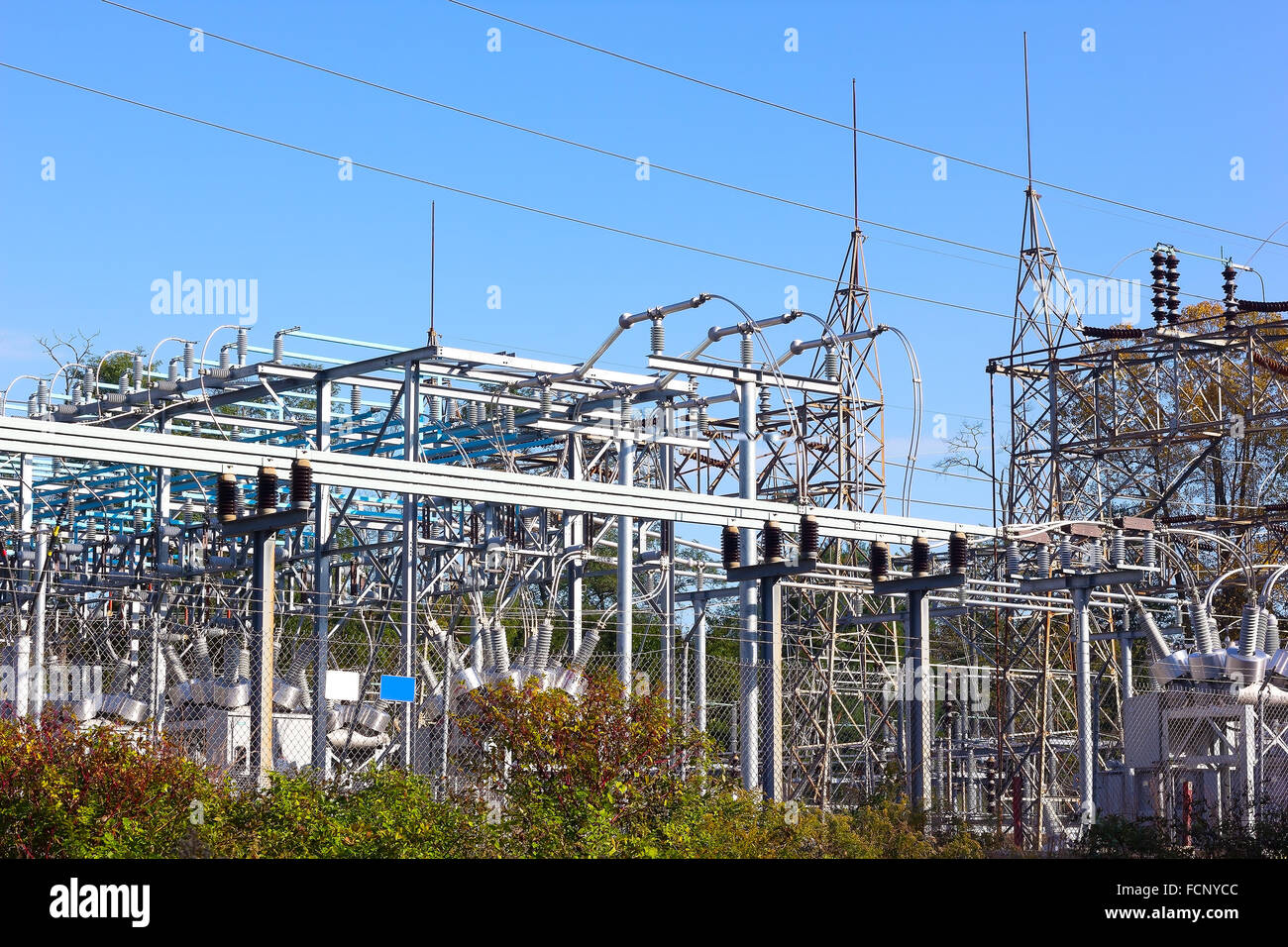 Highvoltage power substation with switches and disconnectors Stock Photo Alamy