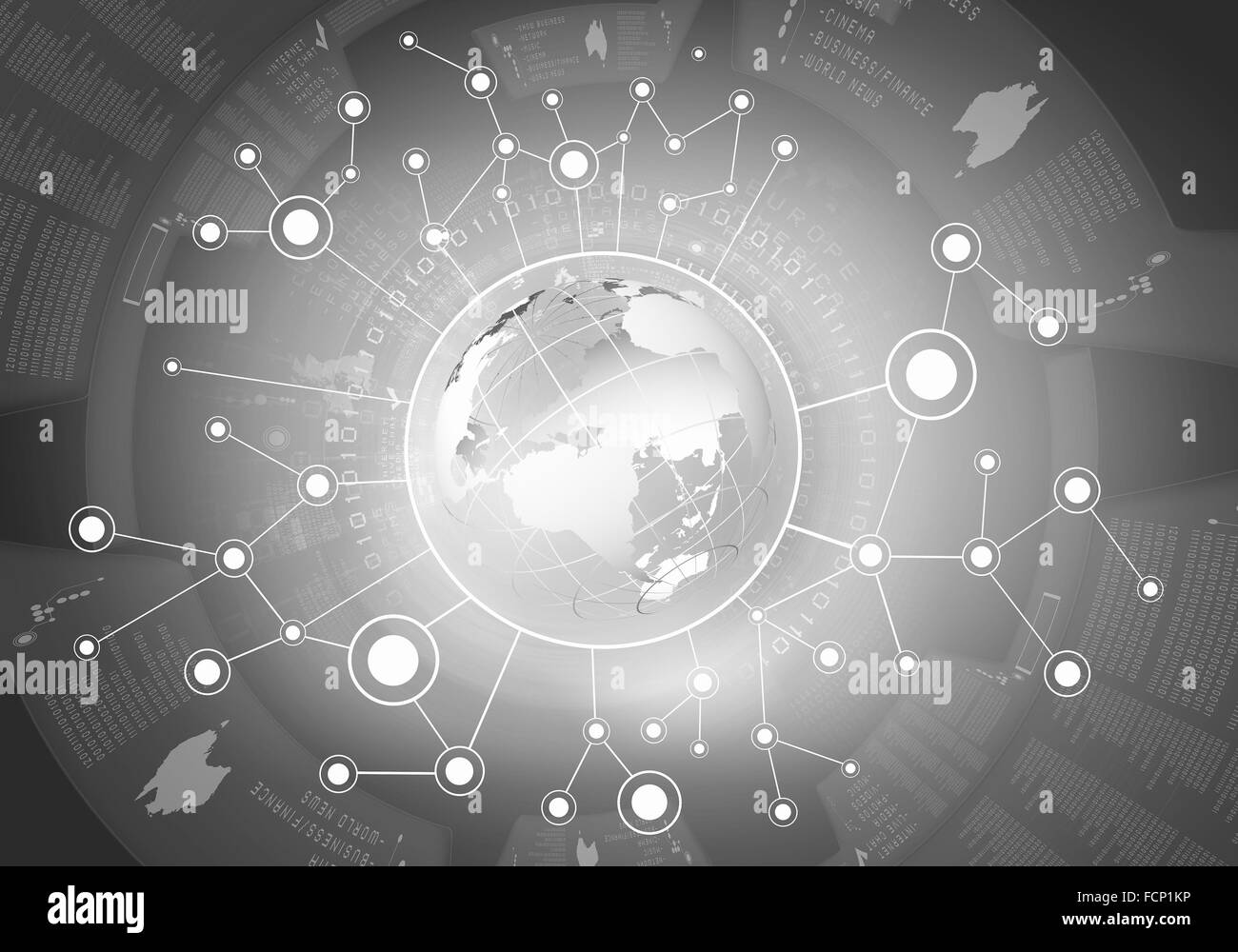 Conceptual image of digital planet with connection lines Stock Photo