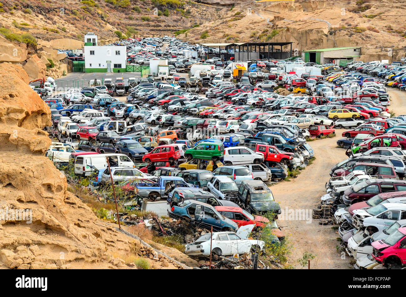 Old Junk Cars On Junkyard Stock Photo - Alamy