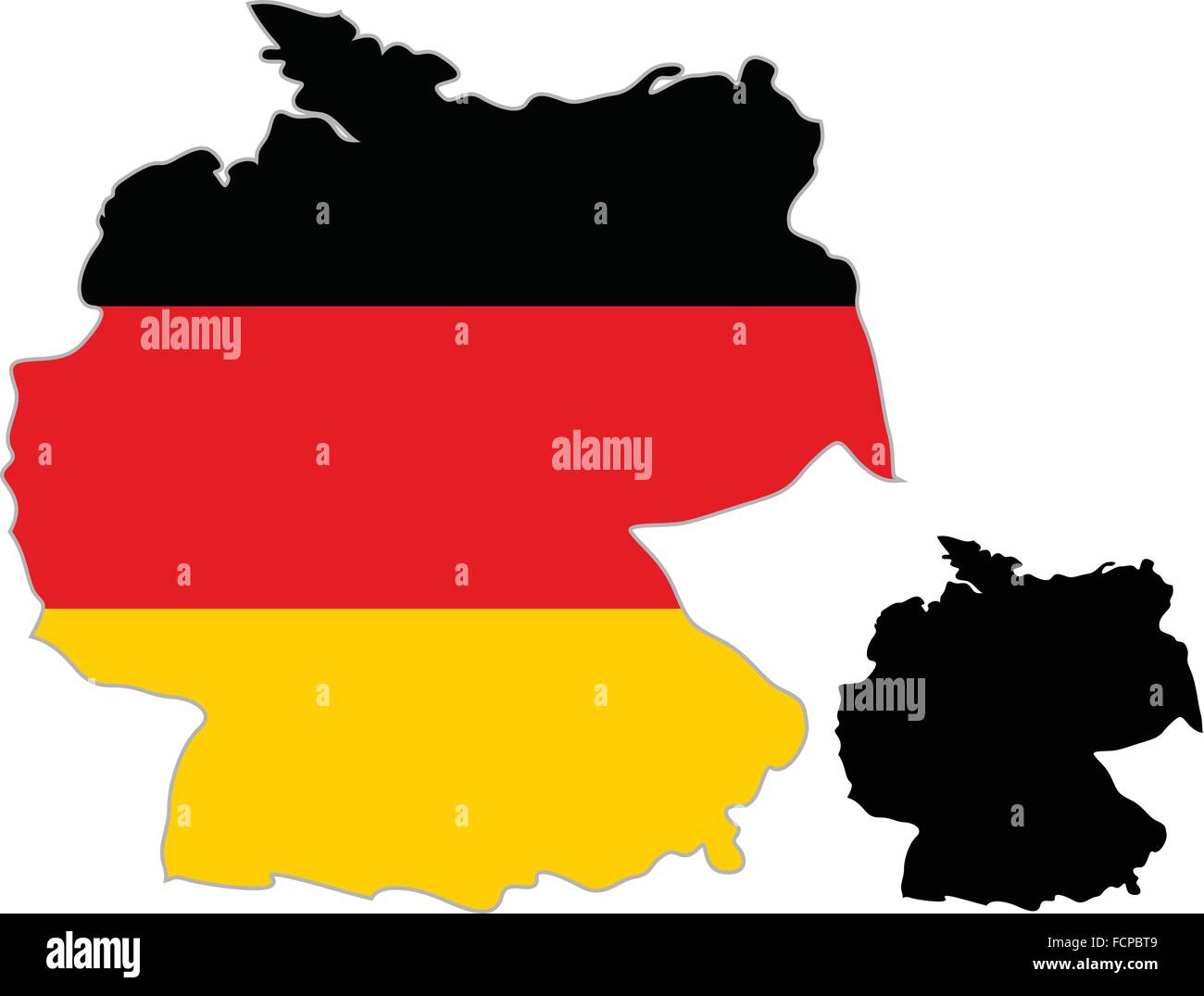 Germany map flag on a white background. Vector illustrator. Stock Vector
