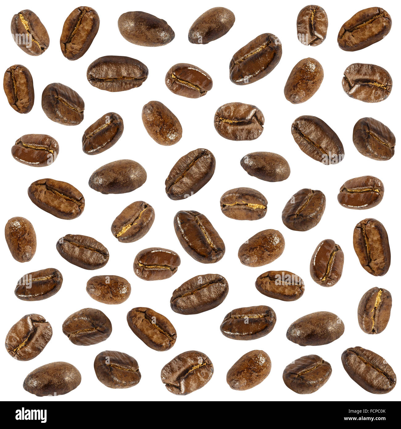 Collection of  fresh roasted coffee beans ( close up ) ( isolate background ) Stock Photo