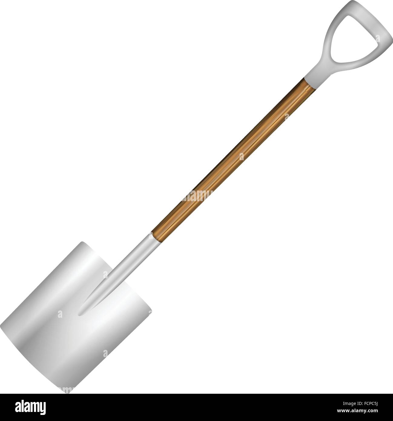 Shovel on a white background. Vector illustration. Stock Vector