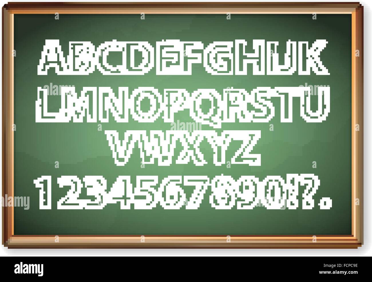 Blackboard alphabet on a white background. Vector illustration Stock