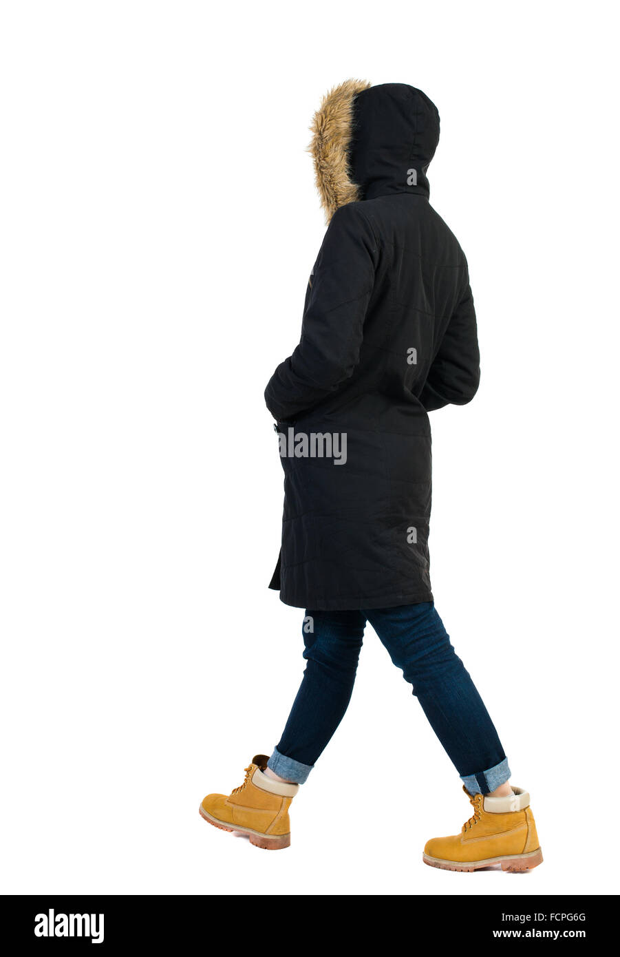 Rear view woman hood Cut Out Stock Images & Pictures - Alamy