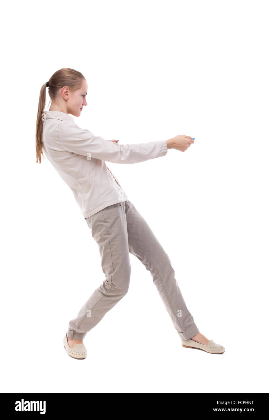 Pulling back long black hair hires stock photography and images Alamy