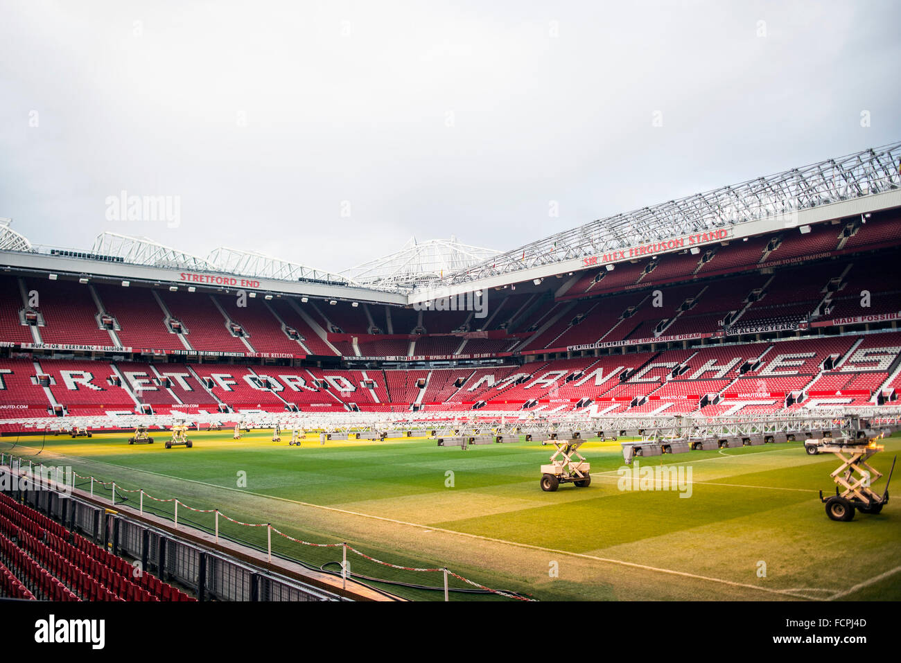 Stretford end old trafford manchester united exterior hires stock