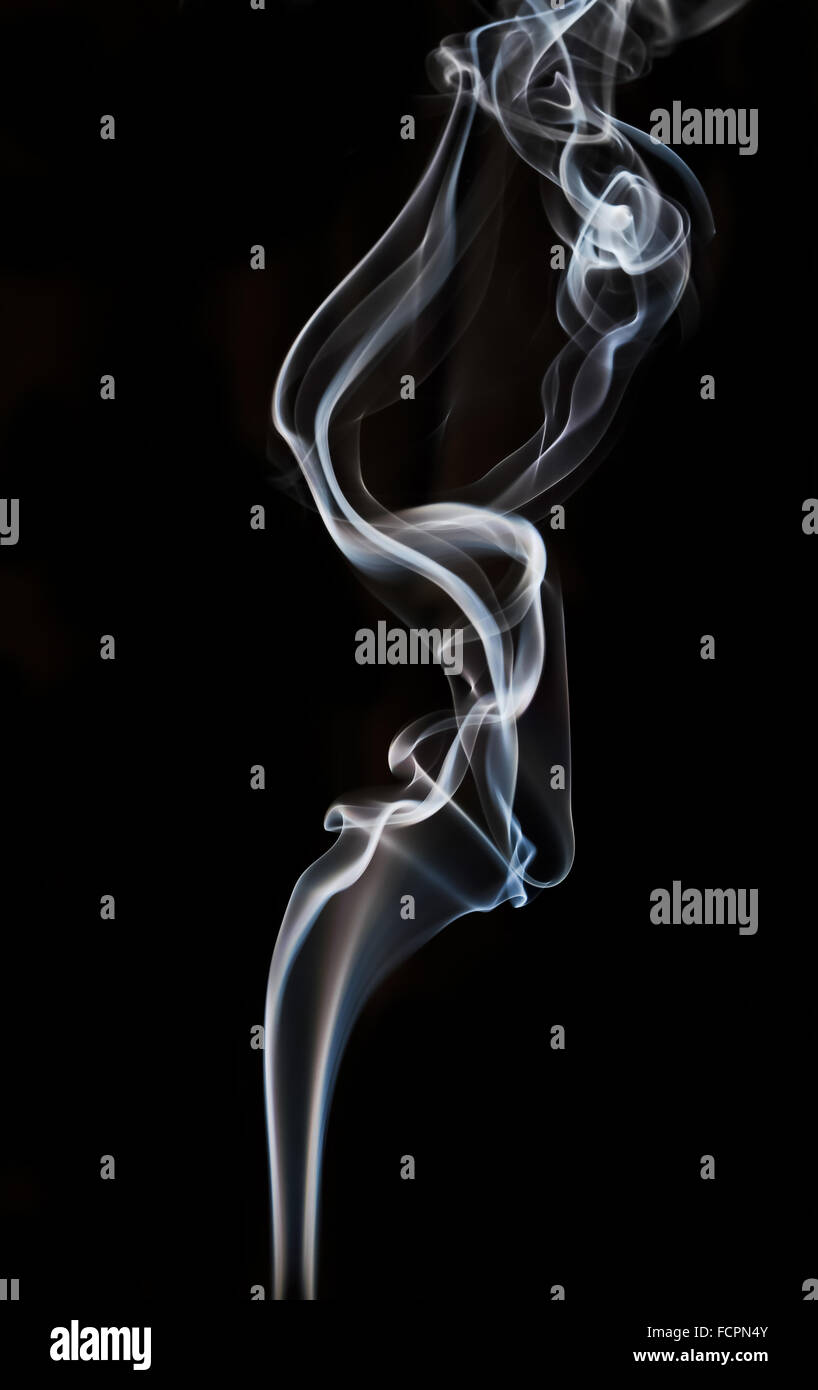 textured of incense smoke on dark background Stock Photo