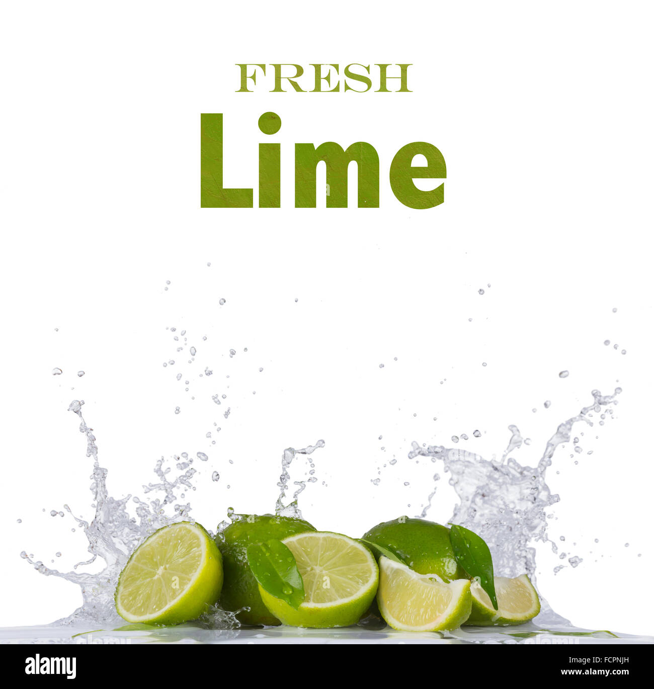 Fresh lime in water splash on white Stock Photo Alamy