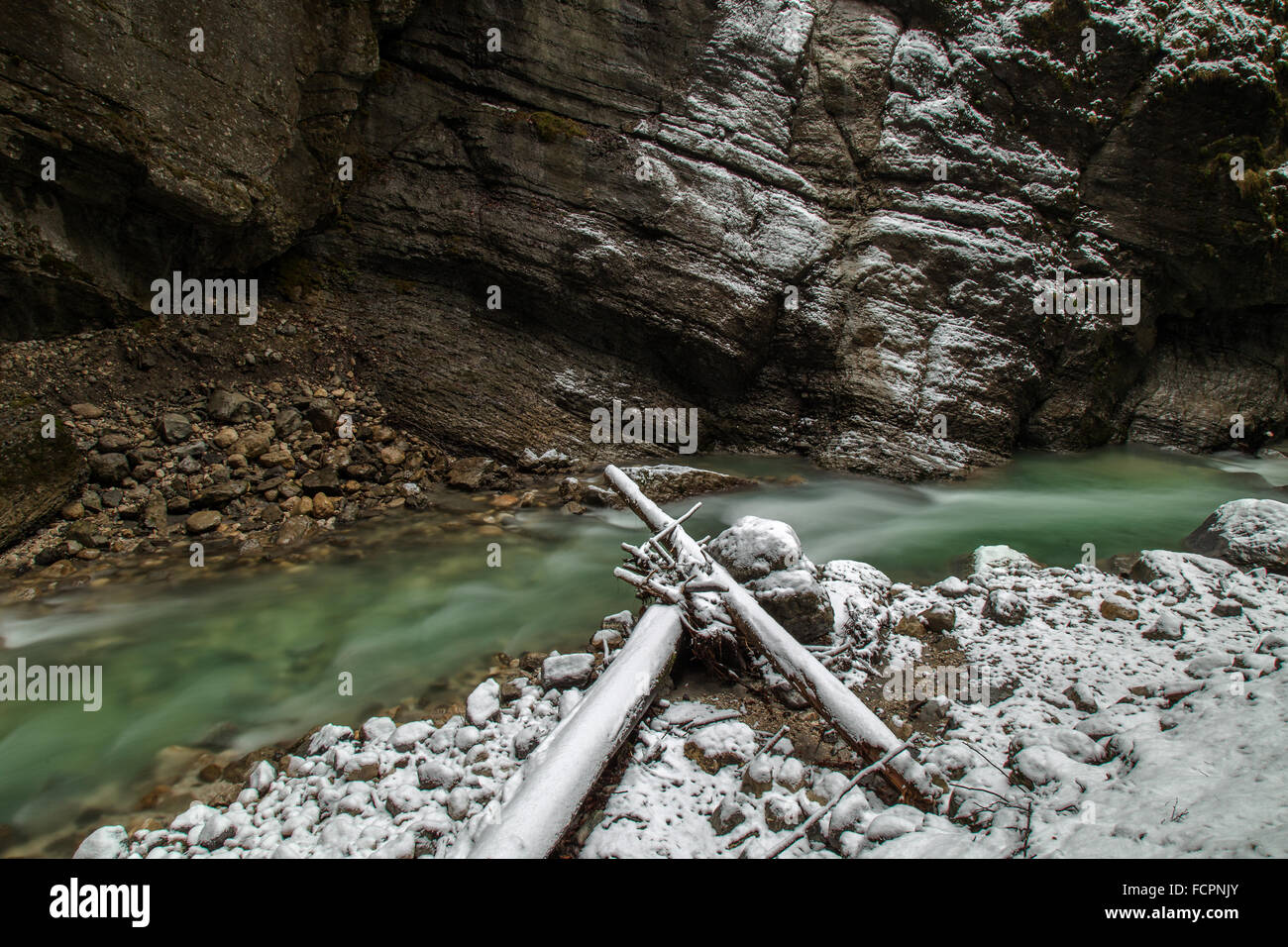 Partnachklamm gorge near Garmisch-Partenkirchen, Bavaria, Germany Stock Photo