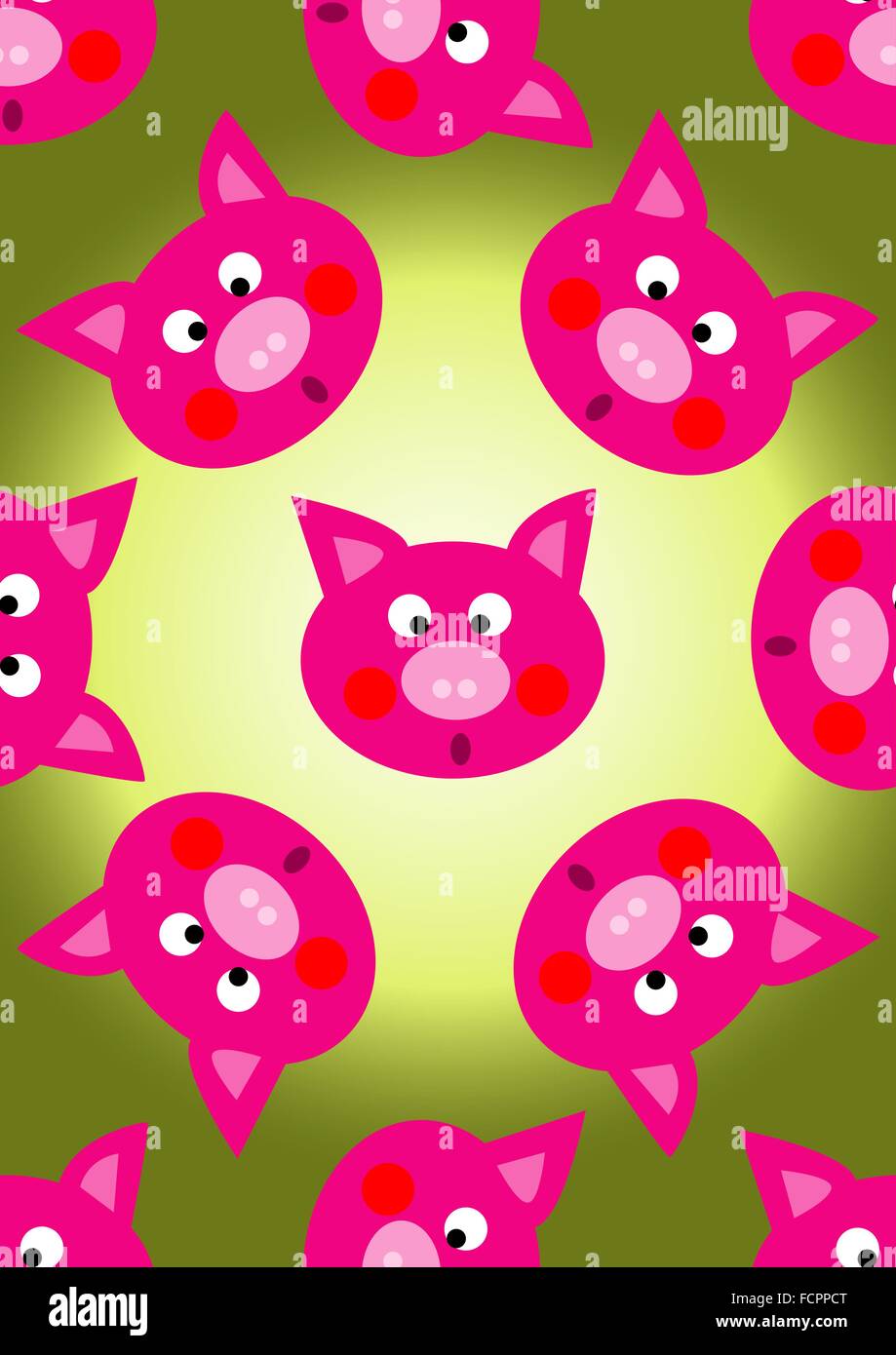 animal pig cartoon ,seamless pattern Stock Vector Image & Art - Alamy
