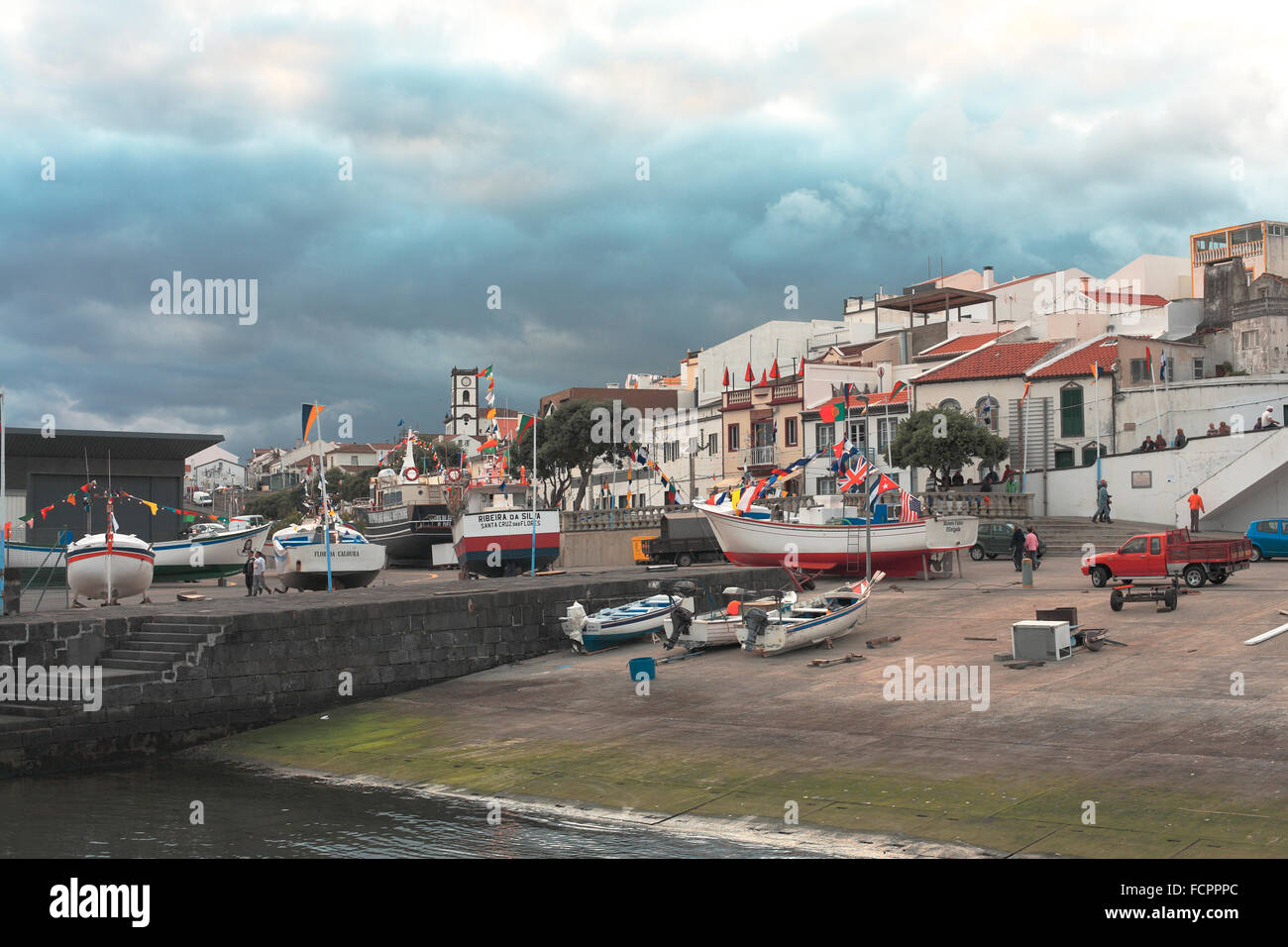 Harbour of Vila Franca do Campo. Sao Miguel island, Azores islands, Portugal. Stock Photo