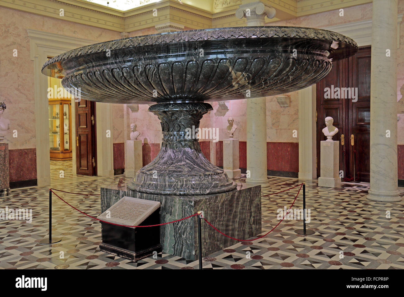 The Kolyvan Vase (made from green jasper) in the State Hermitage museum, St Petersburg, Russia. Stock Photo