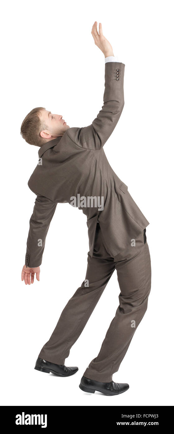 Businessman posing with arms raised Stock Photo - Alamy