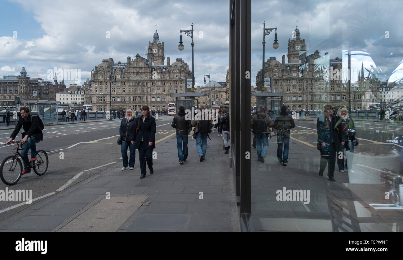 City of Edinburgh, Monument, Edinburgh, Firth of Forth, Railway, Grand Hotel, United Kingdom, UK ,Travel, Scotland, Caledonian Stock Photo