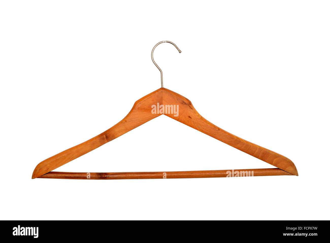 old Wood Hanger isolated over white background Stock Photo Alamy