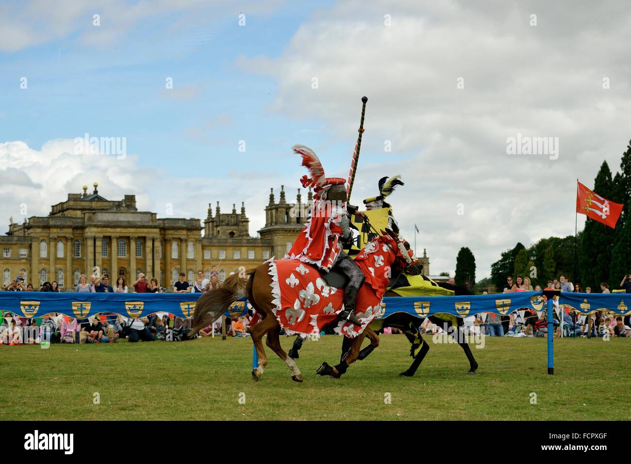 Jousting Tournament at Blenheim Palace, Oxfordshire, England Stock Photo