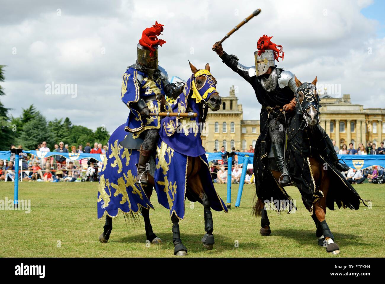 Jousting Tournament at Blenheim Palace, Oxfordshire, England Stock Photo
