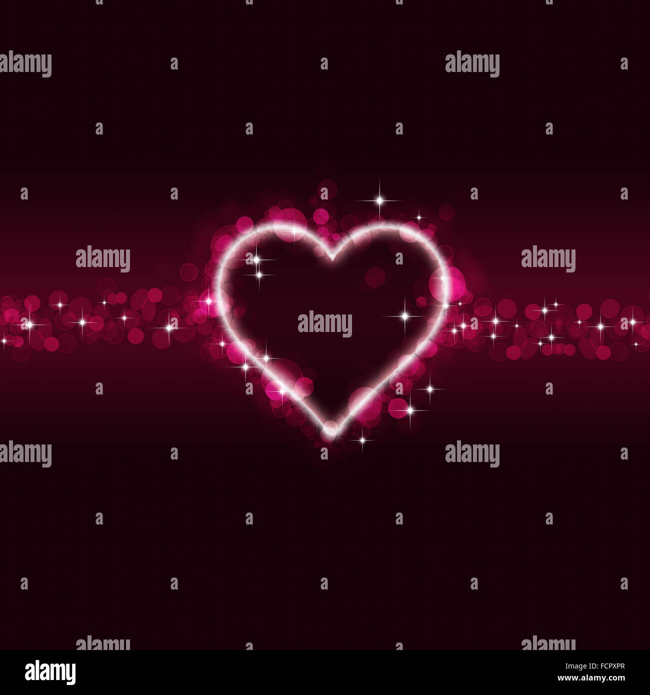 abstract valentine red background with blurred lights and hearts Stock ...